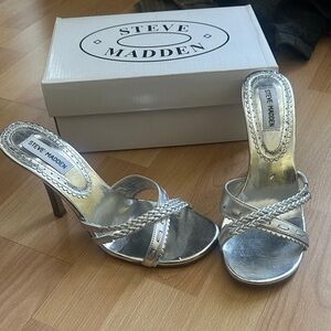 Steve Madden Metallic Silver Heels